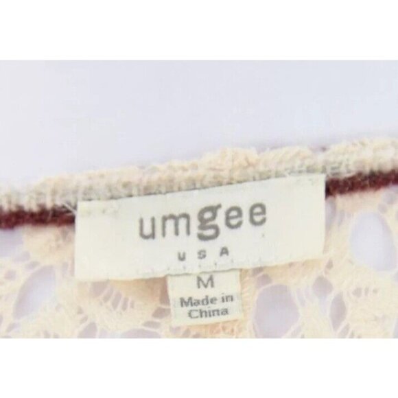 Umgee Womens Open Front Crochet Lace Cardigan Duster Open Front Striped Sz M - Picture 11 of 13